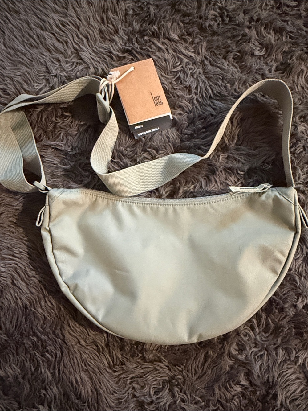 Minimal Crescent Crossbody Bag in Sage Green by GOT BAG